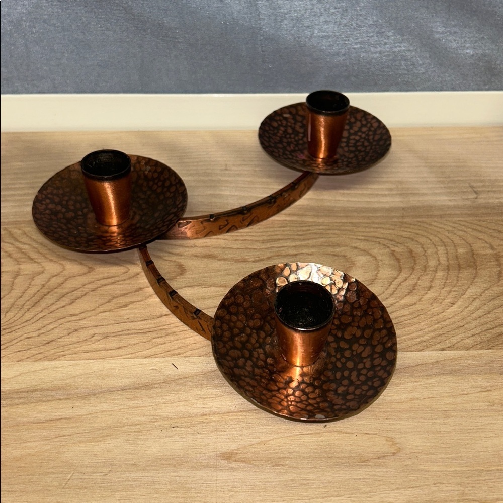 Vintage 70's Copper Fantasy Copperware Tripod Candlestick Holder made in Canada